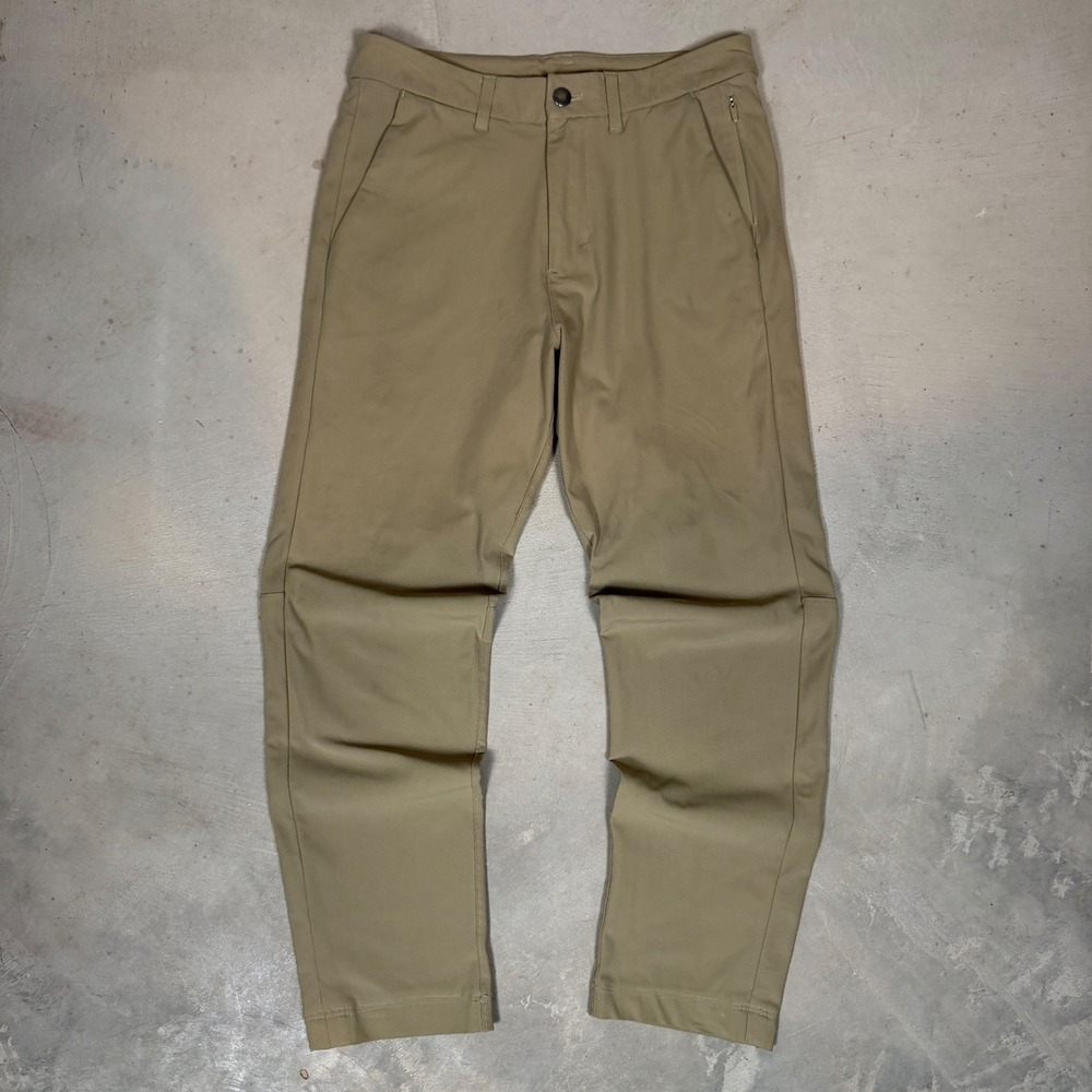 Lululemon ABC Commission Slim Fit golf Pants 30x28 Khaki Tan Warpstreme Chino